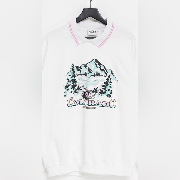 ASOS Tops - ASOS Vintage Supply ‘Oversized Sweatshirt with Ski Graphic’ Medium (M)